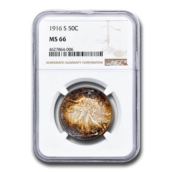 1916-S Walking Liberty Half Dollar MS-66 NGC 1916-S Walking Liberty Half Dollar MS-66 NGC