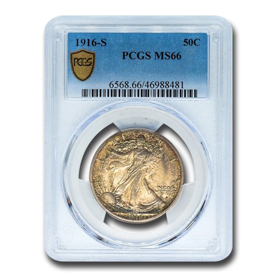 1916-S Walking Liberty Half Dollar MS-66 PCGS 1916-S Walking Liberty Half Dollar MS-66 PCGS