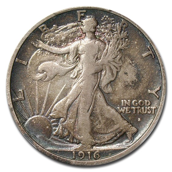 1916-S Walking Liberty Half Dollar VF-25 PCGS 1916-S Walking Liberty Half Dollar VF-25 PCGS