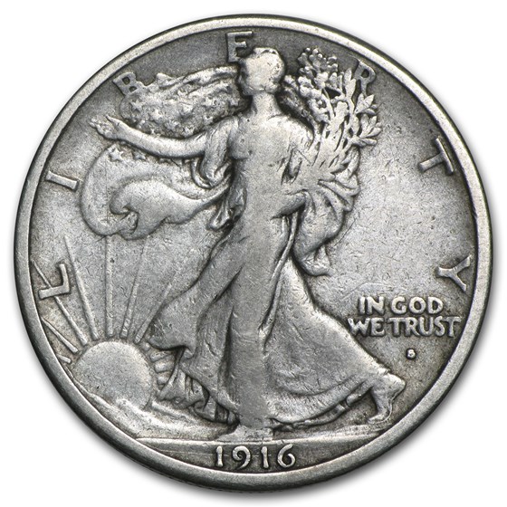 1916-S Walking Liberty Half Dollar VF 1916-S Walking Liberty Half Dollar VF