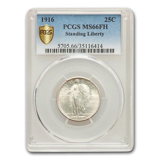 1916 Standing Liberty Quarter MS-66 PCGS (FH) 1916 Standing Liberty Quarter MS-66 PCGS (FH)