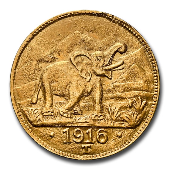 1916-T German East Africa Gold 15 Rupien Wilhelm II MS-63 NGC 1916-T German East Africa Gold 15 Rupien Wilhelm II MS-63 NGC
