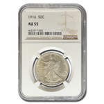 1916 Walking Liberty Half Dollar AU-55 NGC