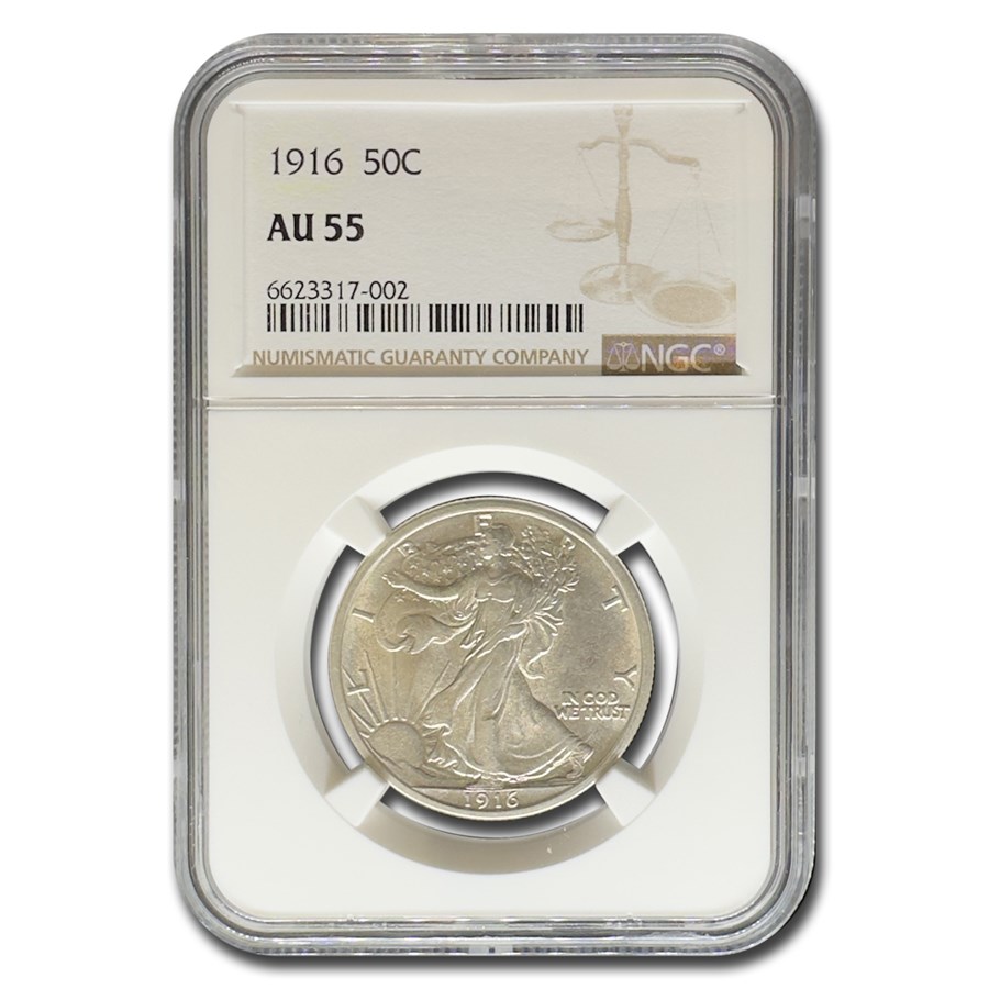 1916 Walking Liberty Half Dollar AU-55 NGC