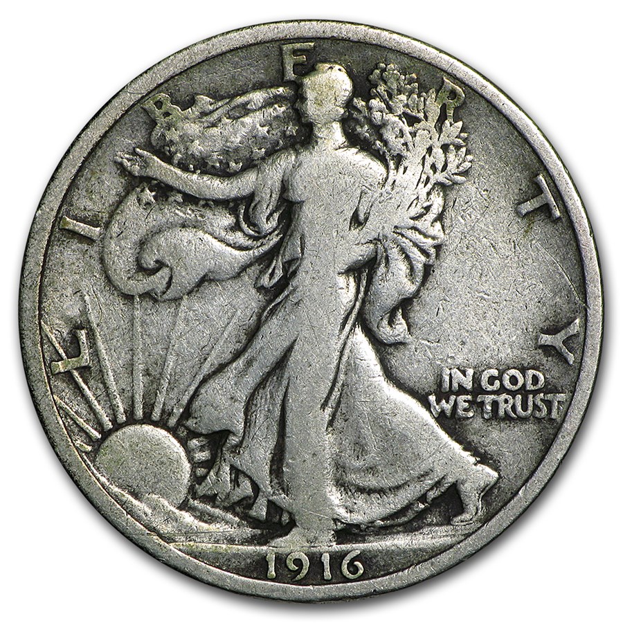 1916 Walking Liberty Half Dollar Fine
