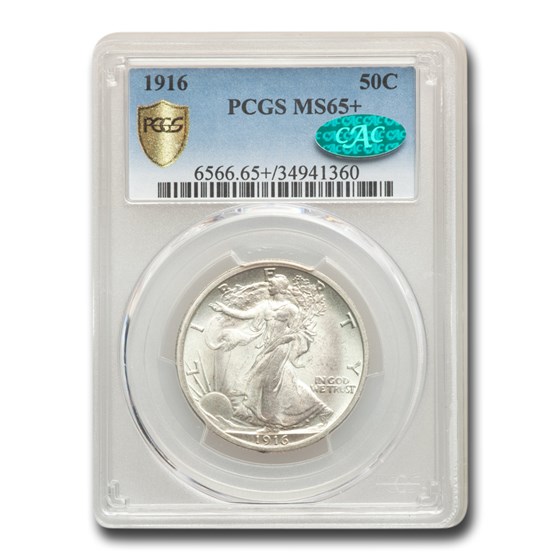 1916 Walking Liberty Half Dollar MS-65+ PCGS CAC 1916 Walking Liberty Half Dollar MS-65+ PCGS CAC