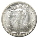 1916 Walking Liberty Half Dollar MS-66 NGC (Green Label)