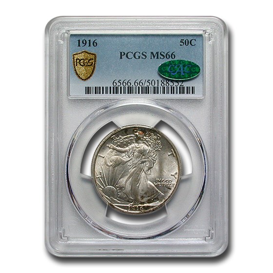 1916 Walking Liberty Half Dollar MS-66 PCGS CAC 1916 Walking Liberty Half Dollar MS-66 PCGS CAC