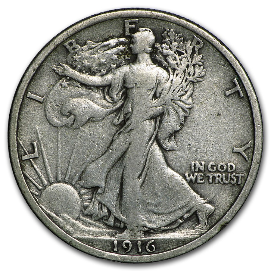 1916 Walking Liberty Half Dollar VF