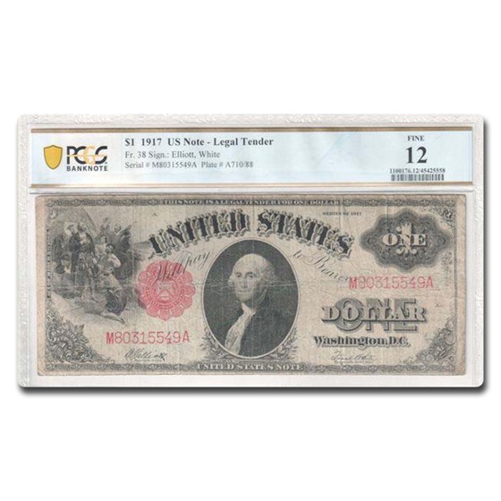 1917 $1.00 Legal Tender F-12 PCGS (Fr#38) 1917 $1.00 Legal Tender F-12 PCGS (Fr#38)