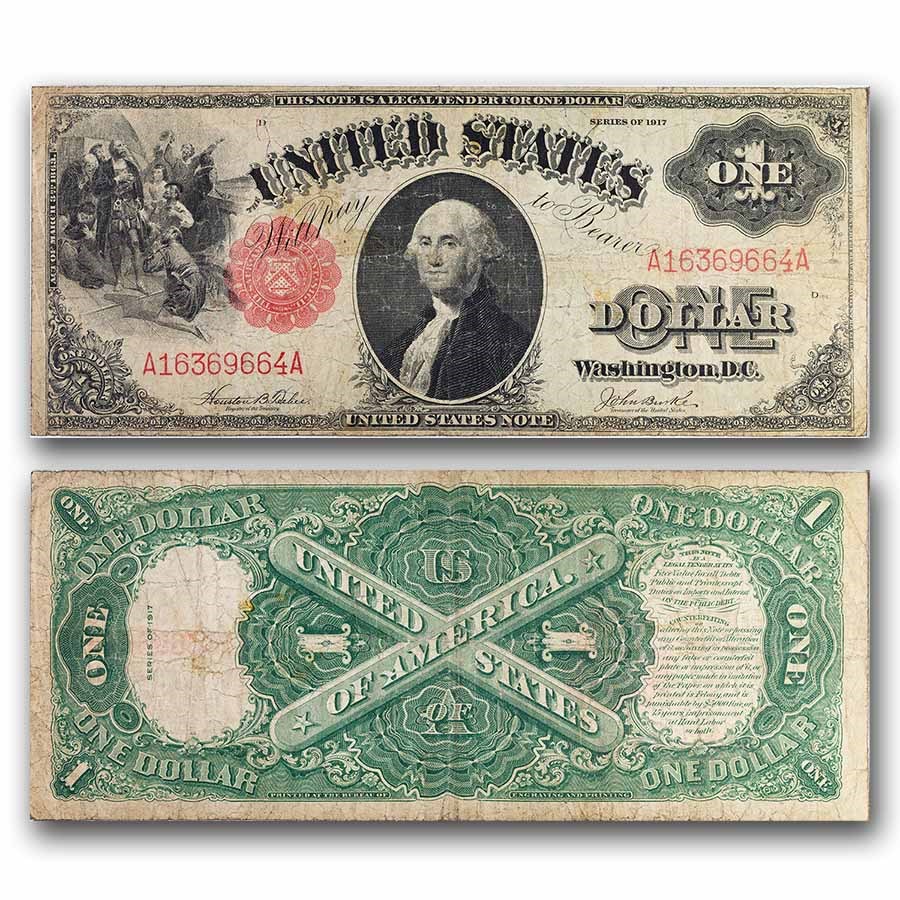 1917 $1.00 Legal Tender George Washington Fine (Fr#36)