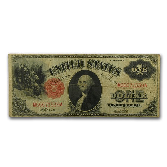 1917 $1.00 Legal Tender George Washington Fine 1917 $1.00 Legal Tender George Washington Fine
