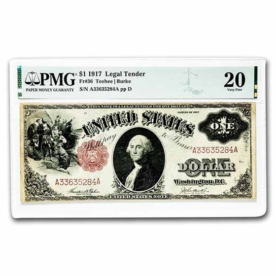 1917 $1.00 Legal Tender George Washington VF-20 PMG (Fr#36) 1917 $1.00 Legal Tender George Washington VF-20 PMG (Fr#36)