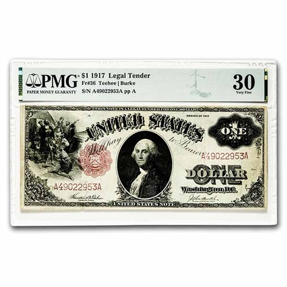 1917 $1.00 Legal Tender George Washington VF-30 PMG (Fr#36) 1917 $1.00 Legal Tender George Washington VF-30 PMG (Fr#36)