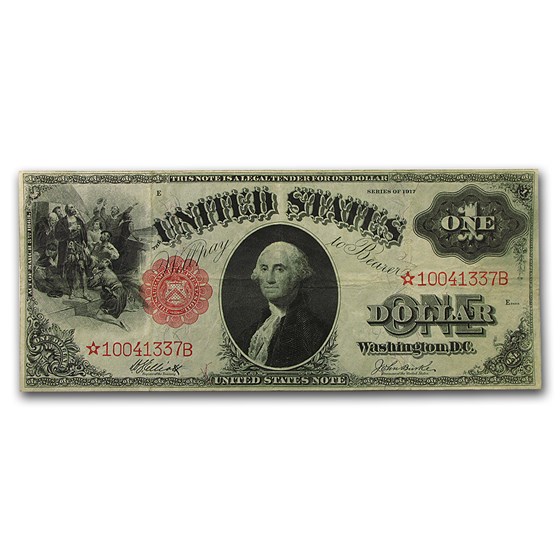 1917 $1.00 Legal Tender George Washington VF Star Note (Red Seal) 1917 $1.00 Legal Tender George Washington VF Star Note (Red Seal)