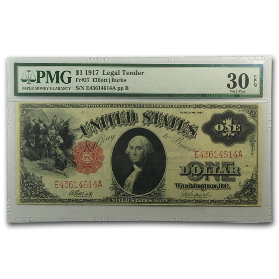 1917 $1.00 Legal Tender VF-30 EPQ PMG 1917 $1.00 Legal Tender VF-30 EPQ PMG