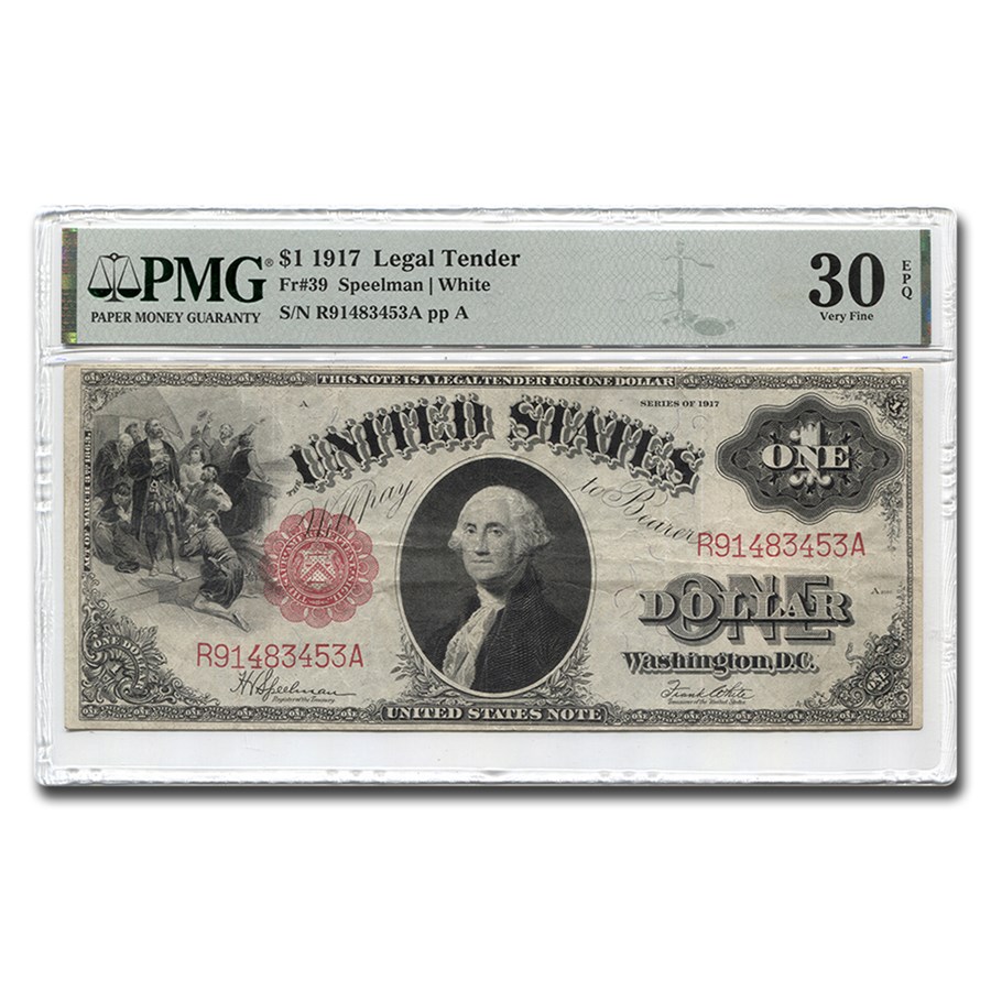 1917 $1.00 Legal Tender VF-30 PMG (Fr#39)