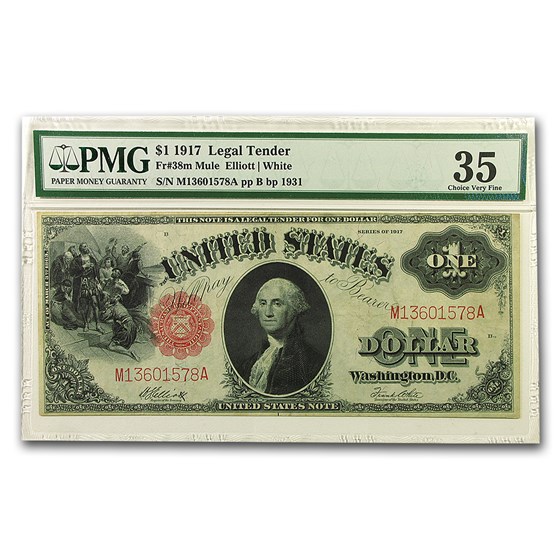 1917 $1.00 Legal Tender VF-35 PMG (Fr#37) 1917 $1.00 Legal Tender VF-35 PMG (Fr#37)