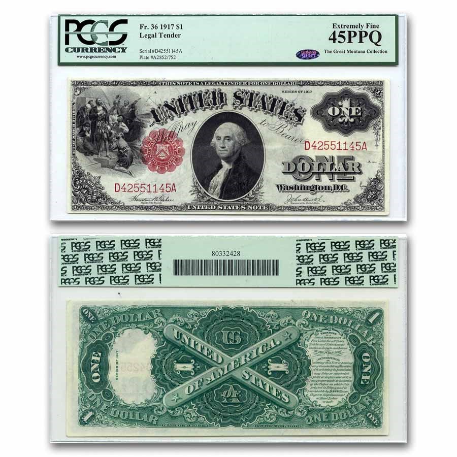 1917 $1.00 Legal Tender XF-45 PPQ PCGS (Fr#36)