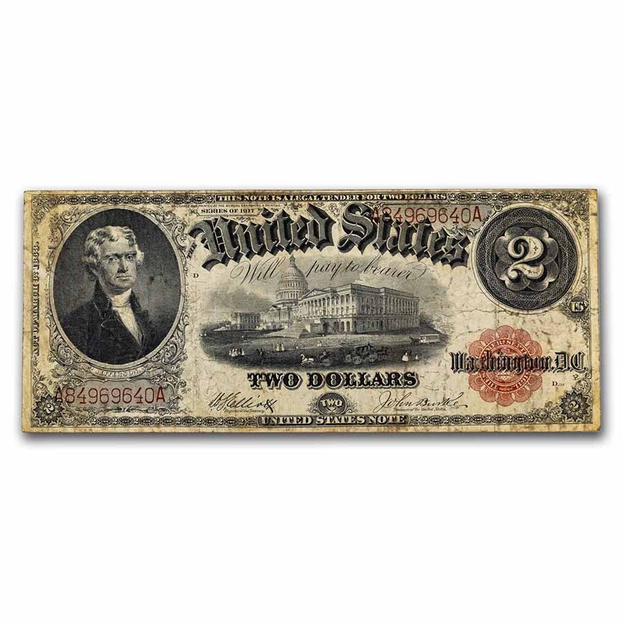 1917 $2.00 Legal Tender Fine (Fr#58) Bracelet Back