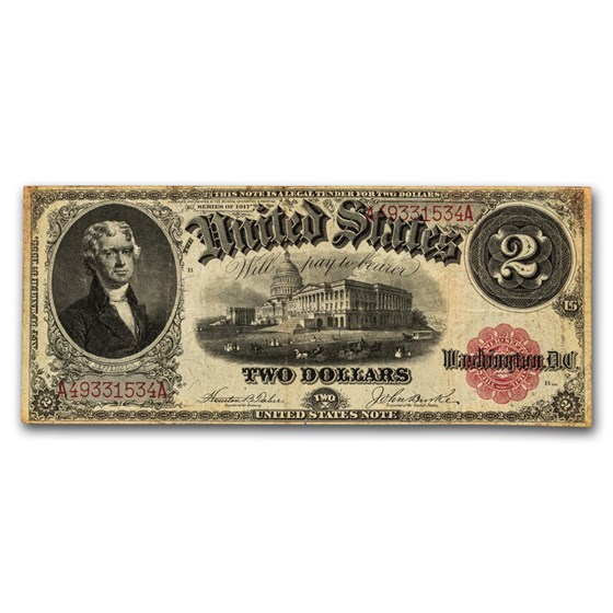1917 $2.00 Legal Tender VF (Fr#57) Bracelet Back