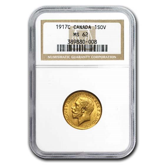 1917-C Canada Gold Sovereign MS-62 NGC 1917-C Canada Gold Sovereign MS-62 NGC