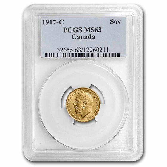 1917-C Canada Gold Sovereign MS-63 PCGS 1917-C Canada Gold Sovereign MS-63 PCGS