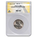 1917-C Newfoundland Silver 25 Cents George V MS-63 ANACS