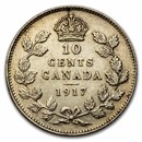 1917 Canada Silver 10 Cents George V AU