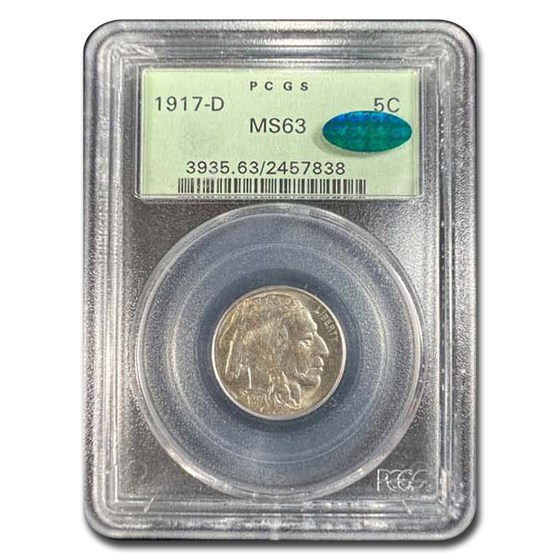 1917-D Buffalo Nickel MS-63 PCGS CAC 1917-D Buffalo Nickel MS-63 PCGS CAC
