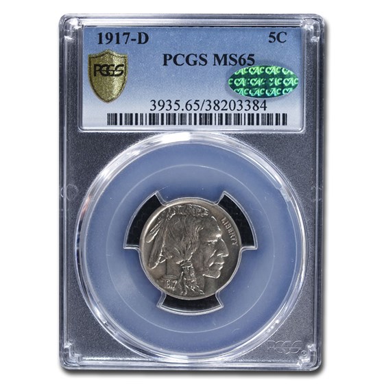 1917-D Buffalo Nickel MS-65 PCGS CAC 1917-D Buffalo Nickel MS-65 PCGS CAC