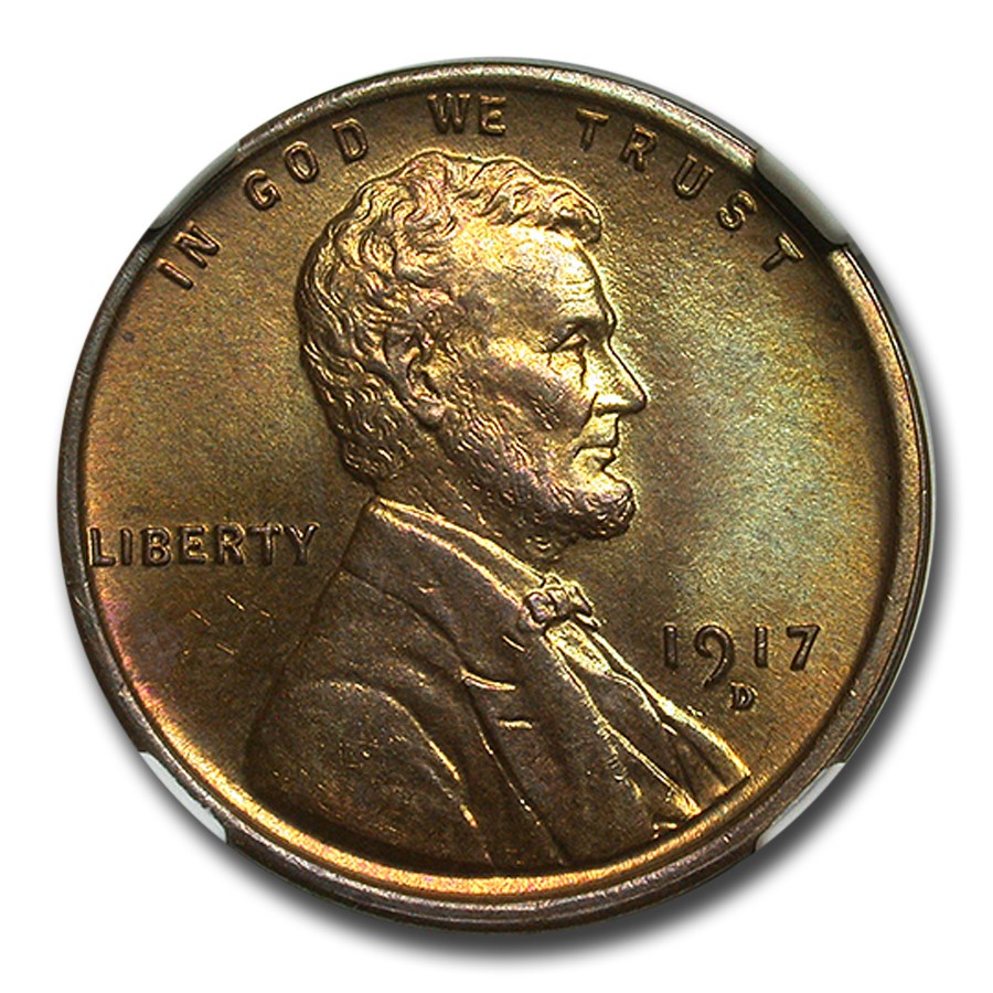 1917-D Lincoln Cent MS-64 NGC (Red/Brown)