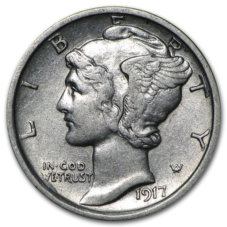 1917-D Mercury Dime AU