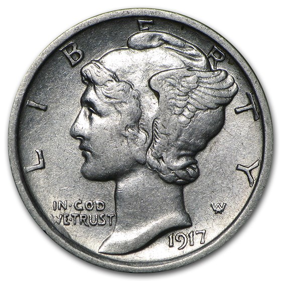 1917-D Mercury Dime AU 1917-D Mercury Dime AU