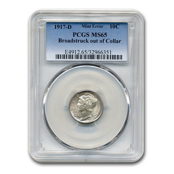 1917-D Mercury Dime MS-65 PCGS (Broadstruck out of Collar) 1917-D Mercury Dime MS-65 PCGS (Broadstruck out of Collar)