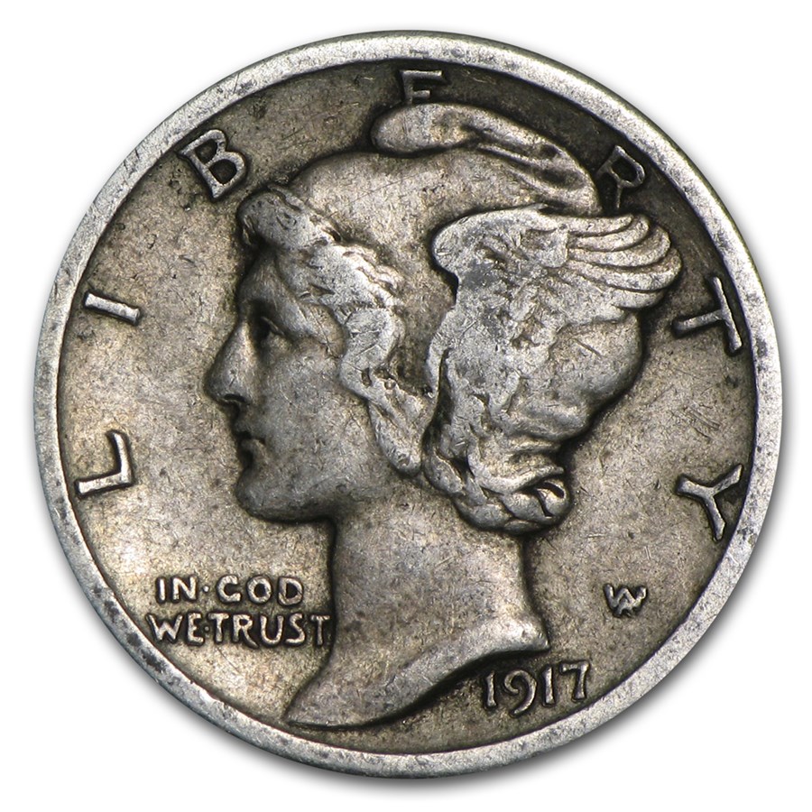 1917-D Mercury Dime XF