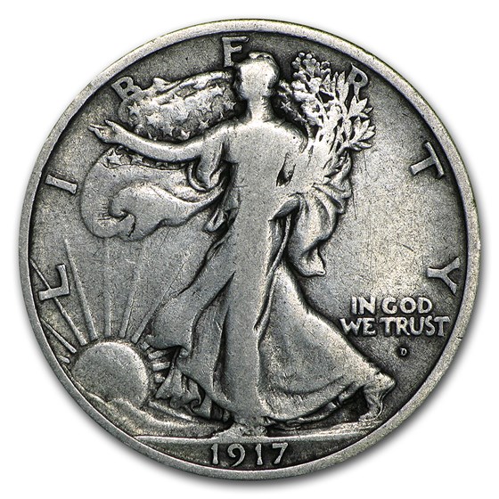 1917-D Obv Walking Liberty Half Dollar Fine 1917-D Obv Walking Liberty Half Dollar Fine