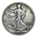 1917-D Obv Walking Liberty Half Dollar VF