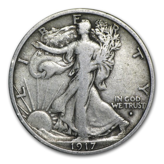 1917-D Obv Walking Liberty Half Dollar VF 1917-D Obv Walking Liberty Half Dollar VF