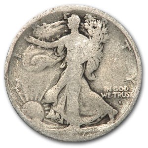 1917-D Obverse Walking Liberty Half Dollar AG 1917-D Obverse Walking Liberty Half Dollar AG