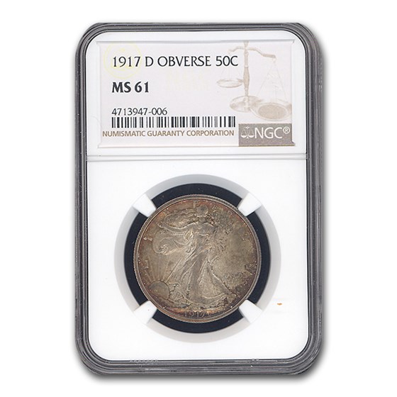 1917-D Obverse Walking Liberty Half Dollar MS-61 NGC 1917-D Obverse Walking Liberty Half Dollar MS-61 NGC