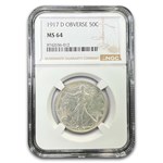 1917-D Obverse Walking Liberty Half Dollar MS-64 NGC