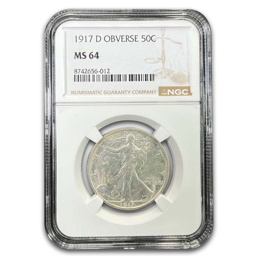 1917-D Obverse Walking Liberty Half Dollar MS-64 NGC