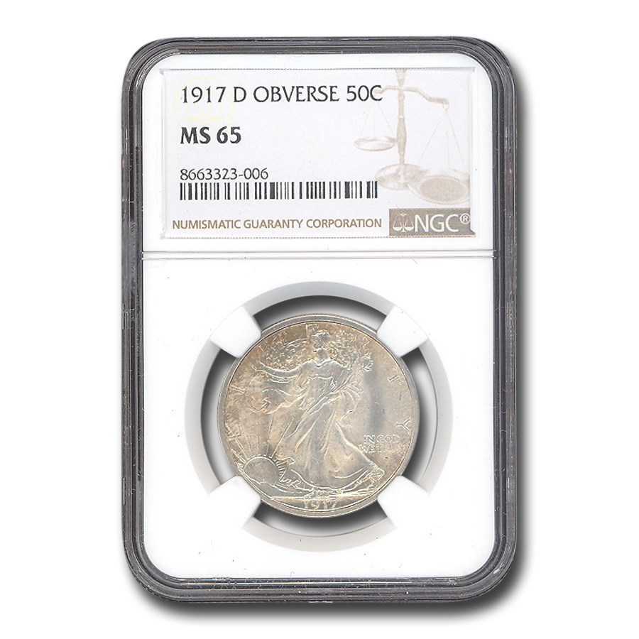 1917-D Obverse Walking Liberty Half Dollar MS-65 NGC