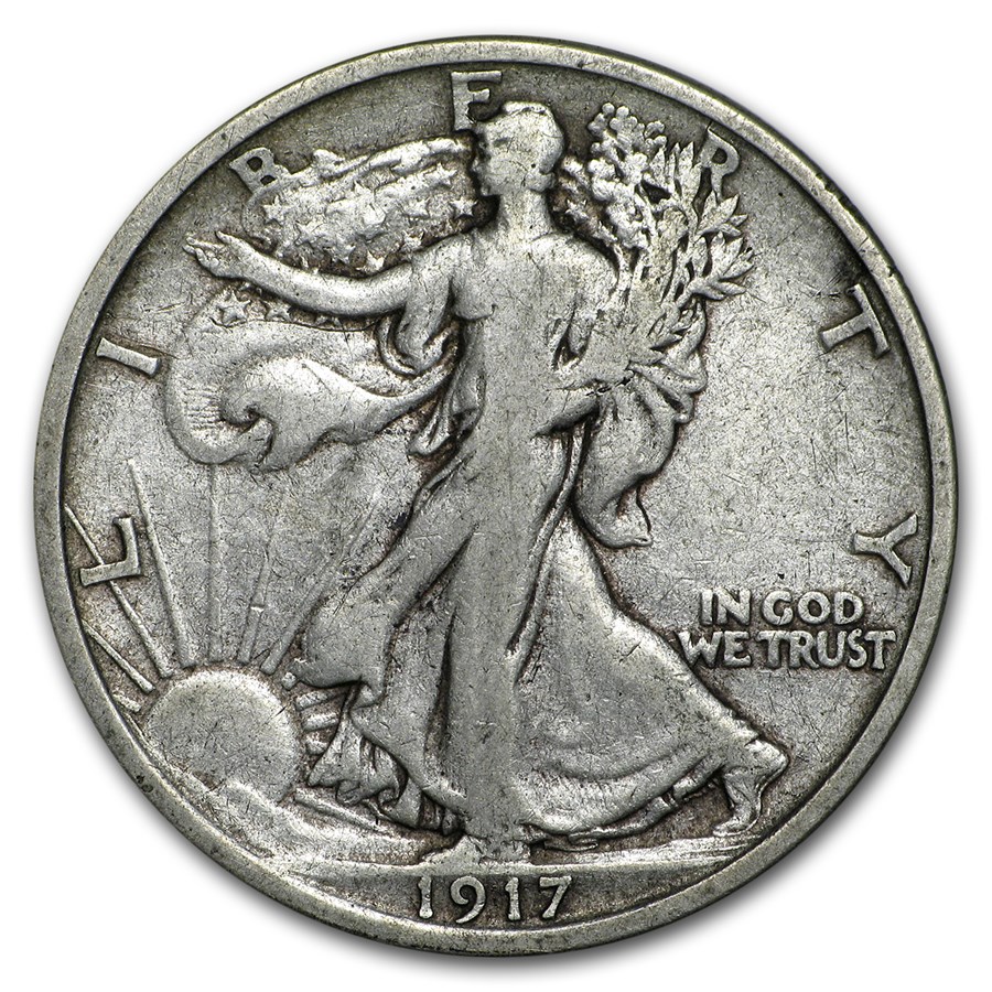 1917-D Rev Walking Liberty Half Dollar Fine