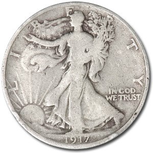 1917-D Rev Walking Liberty Half Dollar VG 1917-D Rev Walking Liberty Half Dollar VG