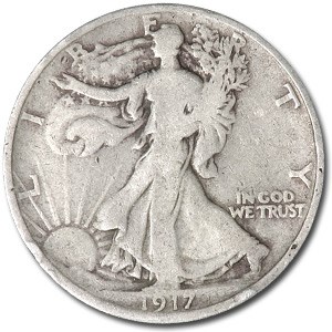 1917-D Rev Walking Liberty Half Dollar VG