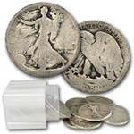 1917-D Rev Walking Liberty Halves 20-Coin Roll Avg Circ