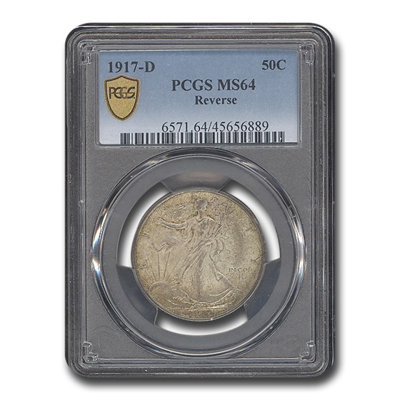 1917-D Reverse Walking Liberty Half Dollar MS-64 PCGS 1917-D Reverse Walking Liberty Half Dollar MS-64 PCGS