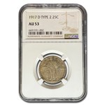 1917-D Standing Liberty Quarter AU-53 NGC